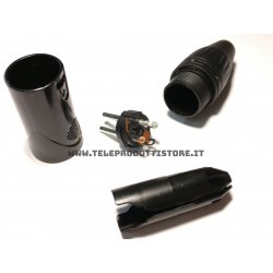 NXZZ002B Zzipp Connettore canon XLR 3 poli maschio nero per DMX o segnale audio