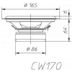 CW170 Ciare Woofer 6,5'' 165mm 4 ohm 150W per auto CW 170 CW-170