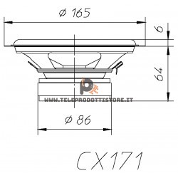 CX171 Ciare Altoparlante woofer 2 vie coassiale 165mm 150W 4 Ohm CX-171