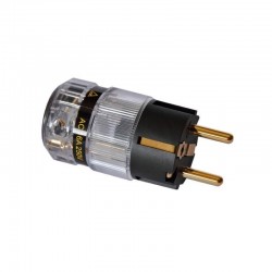 Spina Schuko Hi-end trasparente placcato oro 24k 220v IEC connettore di alimentazione