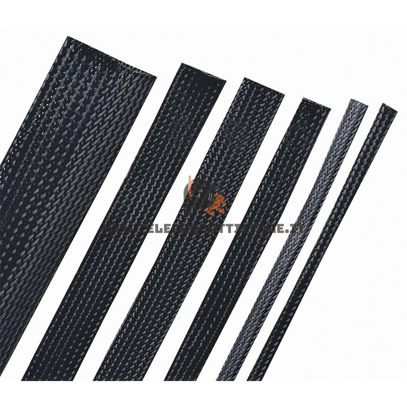 Guaina espandibile intrecciata per cavi calza NERO diametro 8,8 mm antitaglio