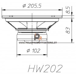 HW202 Woofer Ciare 8'' 200mm 8 Ohm 180W  HIFI HW 202 HW-202 altoparlante
