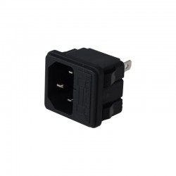 Connettore di alimentazione IEC C16 VDE maschio 3 poli pannello porta fusibile Senza Viti