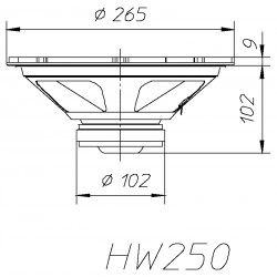 HW250 Ciare Woofer altoparlante 10'' 8 Ohm 180W HIFI HW 250 HW-250