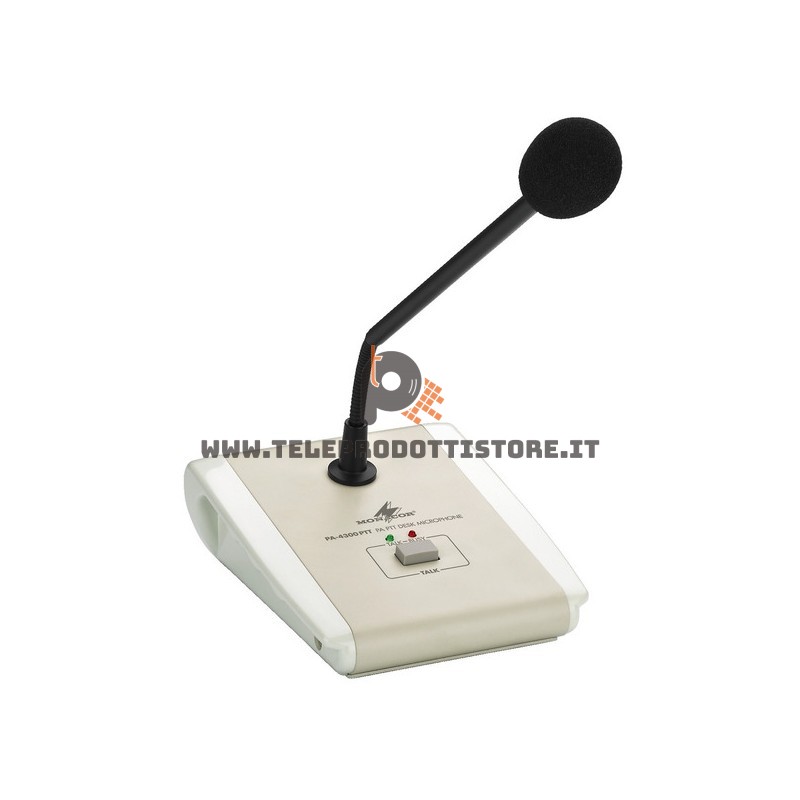 PA-4300PTT Monacor base microfonica da tavolo con pulsante PA PTT microfono