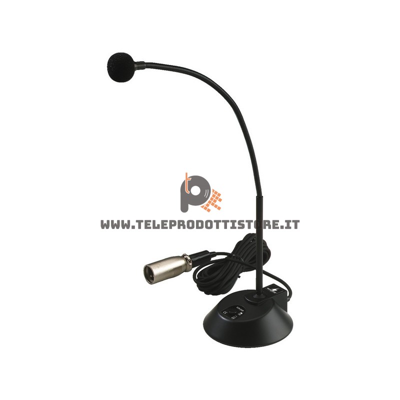 ECM-310P Monacor Microfono PA da tavolo con collo di cigno Cavo 3mt XLR
