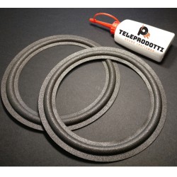 BRP130K kit 2 Sospensioni di ricambio per woofer midrange in foam bordo e colla 130 mm. 13 cm.