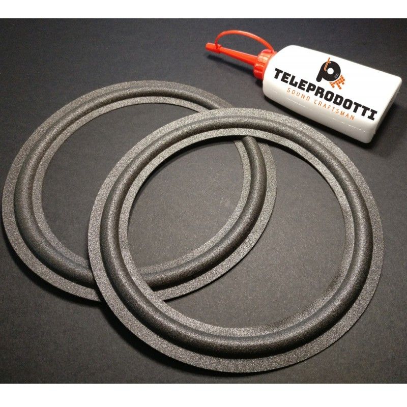 BRP165K kit 2 Sospensioni di ricambio per woofer midrange in foam bordo e colla 165 mm. 16.5 cm.