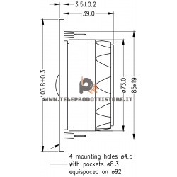 27TDFC H1189-06 Seas prestige Tweeter Hi-Fi con cupola in tessuto 90W 6ohm