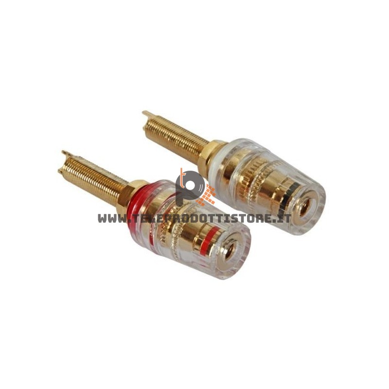 Morsetti Terminali casse diffusori banana placcato oro isolato 40mm