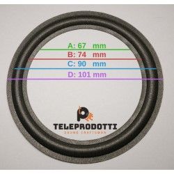 BRP100A Sospensione di ricambio per woofer midrange in foam bordo 100 mm. 10 cm. 4"