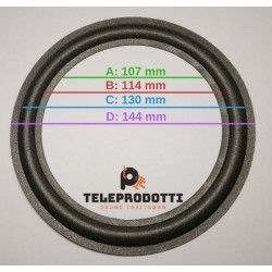 BRP158 Sospensione di ricambio per woofer midrange in foam bordo 144 mm. 14.4 cm. 6"