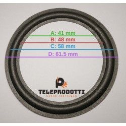 BRP061 Sospensione di ricambio per woofer midrange in foam bordo 61 mm. 6 cm.