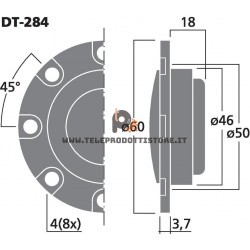 DT-284 Monacor Coppia di tweeter 100 W 4 Ohm 28mm DT284