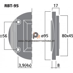 RBT-95 Monacor Tweeter a nastro HIFI 60W 8 Ohm RBT95