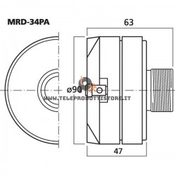 MRD-34PA Monacor Driver tweeter a tromba 70 W 8 Ohm 1" 34,5mm MRD34PA