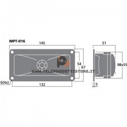 MPT-016 Monacor Tweeter piezoelettrico flangia rettangolare piezo MPT016