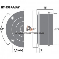 HT-958PA/SW Monacor Tweeter bullet a tromba 60W 8 Ohm HT958/SW