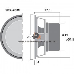SPX-20M Monacor Altoparlante woofer a larga banda 30W 8Ohm SPX20M