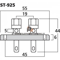 ST-925 MONACOR Morsetto terminali per casse a vite banane nichel banana