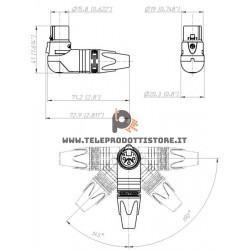 Neutrik NC3FRX Connettore angolato xlr cannon femmina 3 poli 90 gradi