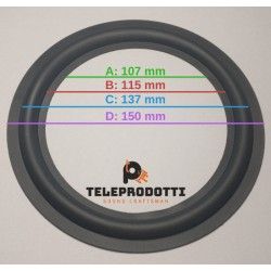 BRG160 Sospensione di ricambio per woofer midrange in gomma bordo 160 mm. 16 cm. 6"