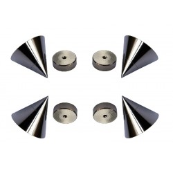 Kit 4 spike punte cromati regolabili per diffusori box cassa hiend piedi