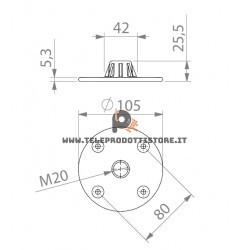 Adam Hall SM720 Supporto flangia a vite in alluminio metallo per diffusori sub incasso