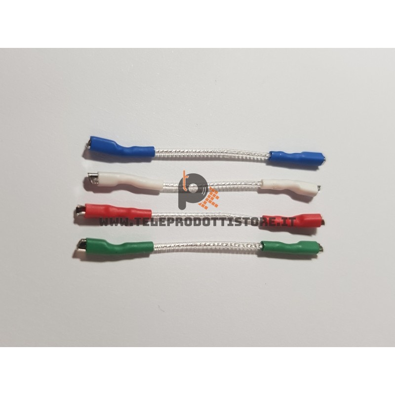 Kit cablaggio testina per giradischi 40 mm. argento cavi per shell