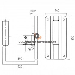 SSZZ505B Zzipp Supporto a parete staffa per casse acustiche audio metallo nero