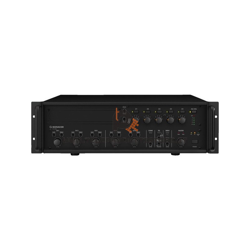 PA-1240 Monacor amplificatore mixer 5 zone 100V 240W mono PA fiolodiffusione