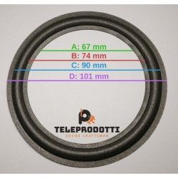 BRP101 Sospensione di ricambio per woofer midrange in foam bordo 100 mm. 10 cm. 4"