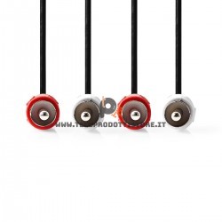 Cavo RCA di collegamento stereo segnale audio 3 m. schermato maschio