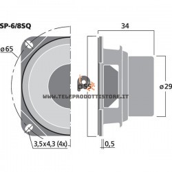 SP-6/8SQ Monacor woofer altoparlante 8 ohm 20w 55 mm. full range SP-6/8SQ