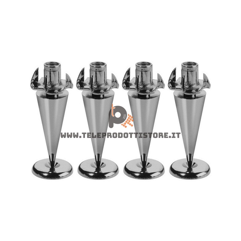 SPS-35/SC Kit 4 spike punte cromati regolabili per diffusori box cassa hiend monacor piedi