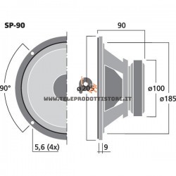 SP-90 Monacor Woofer altoparlante 70W 8 Ohm 8" 200mm SP90