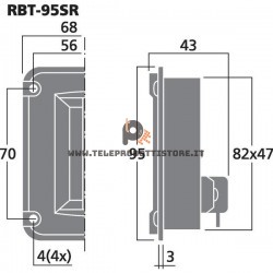 RBT-95SR Monacor Tweeter a nastro 40 W 8 Ohm RBT95SR
