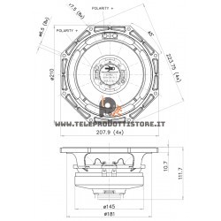 8HX150 Faital Pro Woofer Coassiale 8" 250 W 8 Ohm CX FaitalPro
