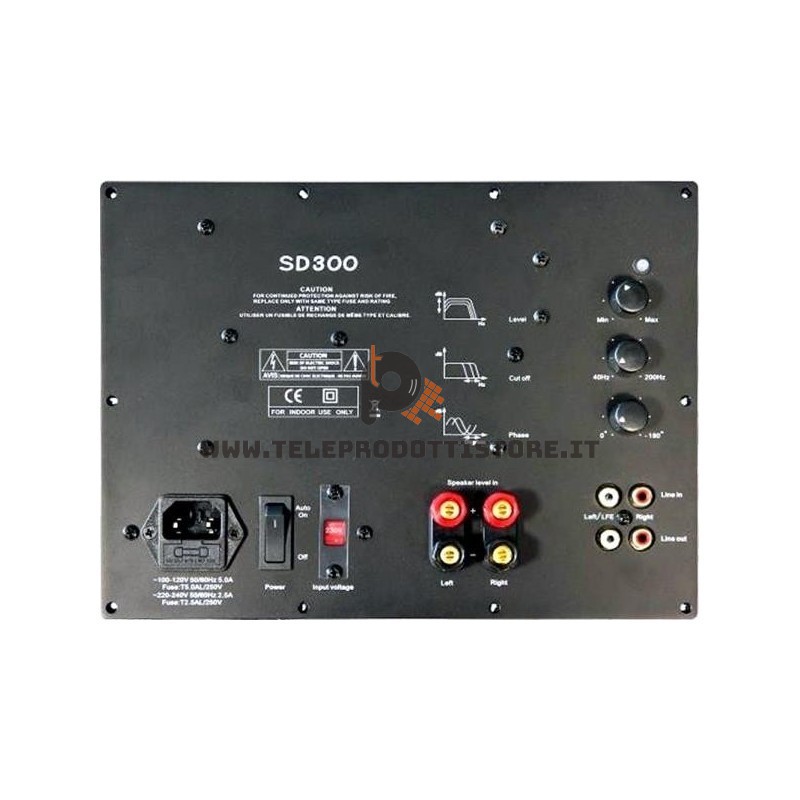 Modulo amplificatore da incasso 300w per subwoofer amplificato digitale